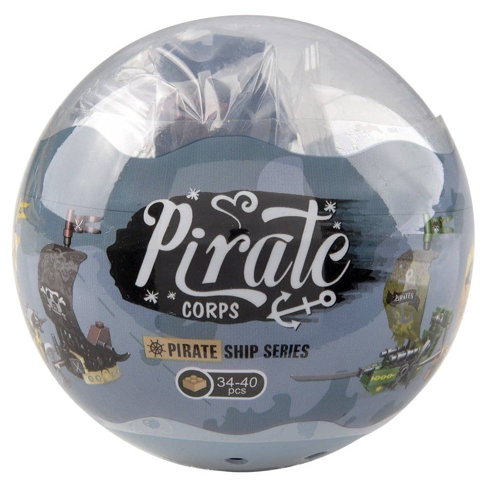 La Luna Bella - Toys - Vente Jeu construction – enfant - Bateau pirate en blocs de construction 7 cm - lot de 12 - La Luna Bella - Toys4