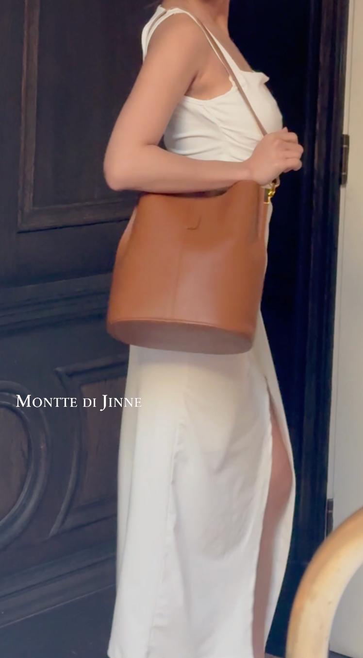 MONTTE DI JINNE - Vendita all'ingrosso Tracolla - Donna - Borsa a secchiello in vera pelle artigianale italiana9