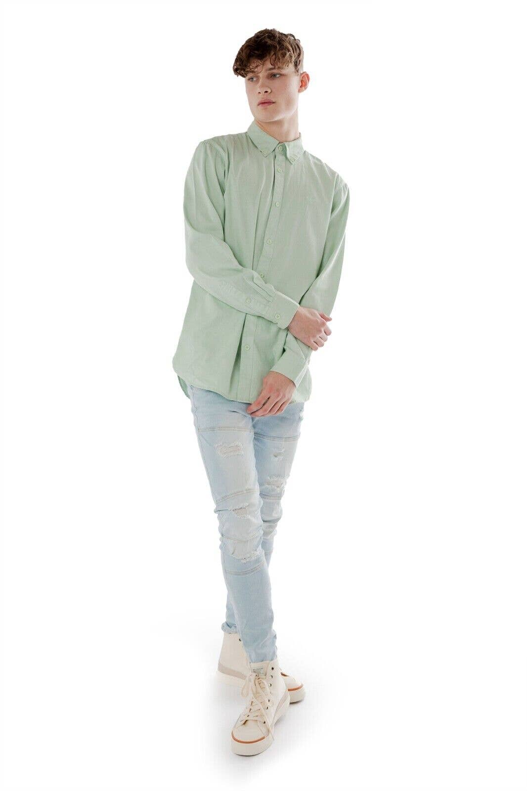 Mens Long Sleeve Shirt for Casual Formal Wear - Pumic Stone for wholesale on Faire0