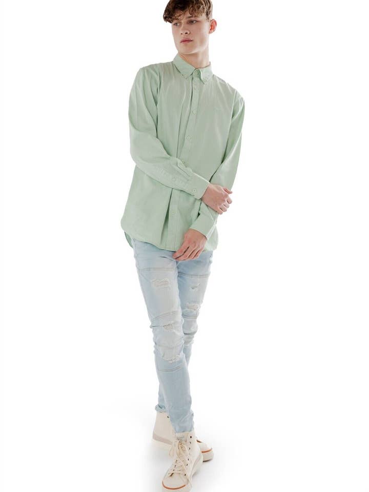 Mens Long Sleeve Shirt for Casual Formal Wear - Pumic Stone for wholesale on Faire