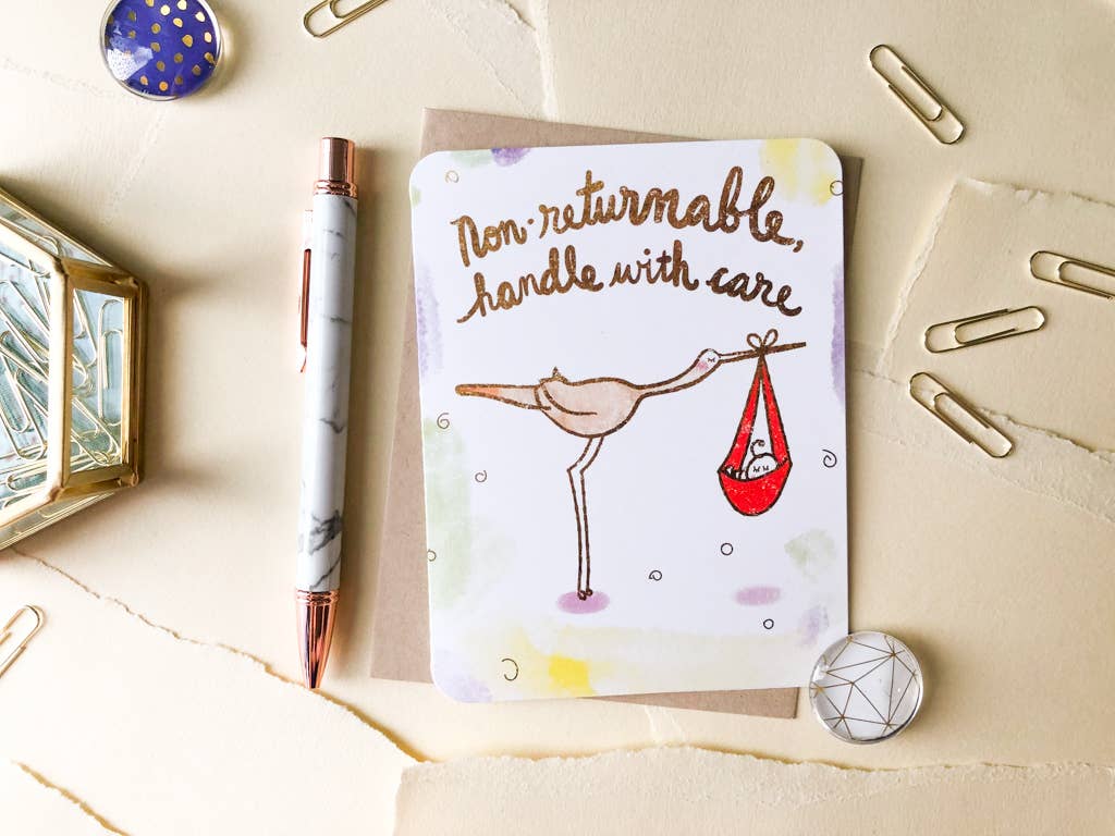 Paper Loop | Hand-Painted Greeting Cards - Wholesale Baby Card - Non Returnable New Baby Card1