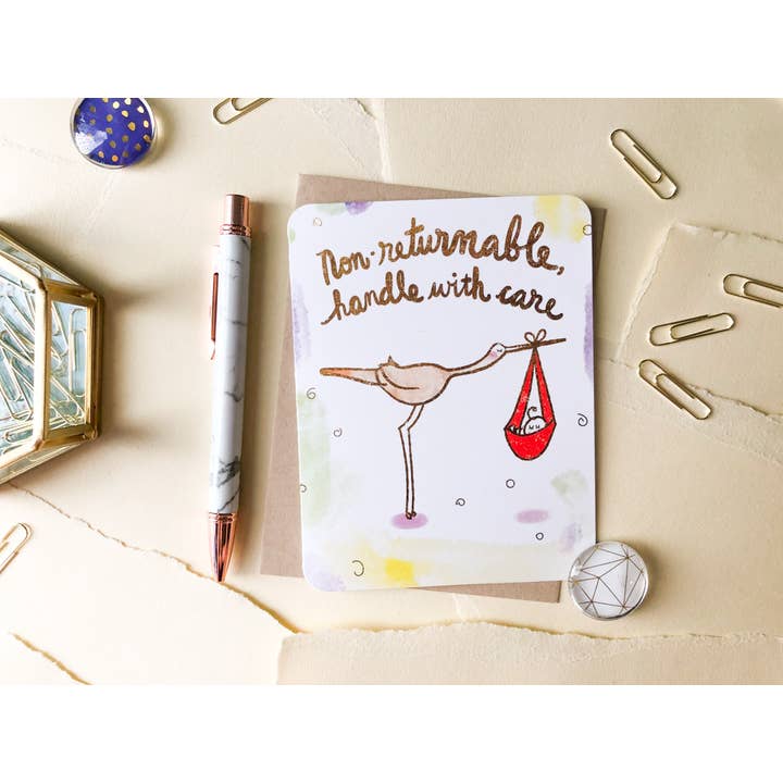 Paper Loop | Hand-Painted Greeting Cards - Wholesale Baby Card - Non Returnable New Baby Card1