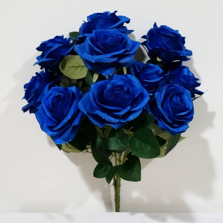 Sweet Home Deco - Wholesale Artificial Flowers - Princess Diana Rose Silk Artificial Flower Bunch, 10 Heads