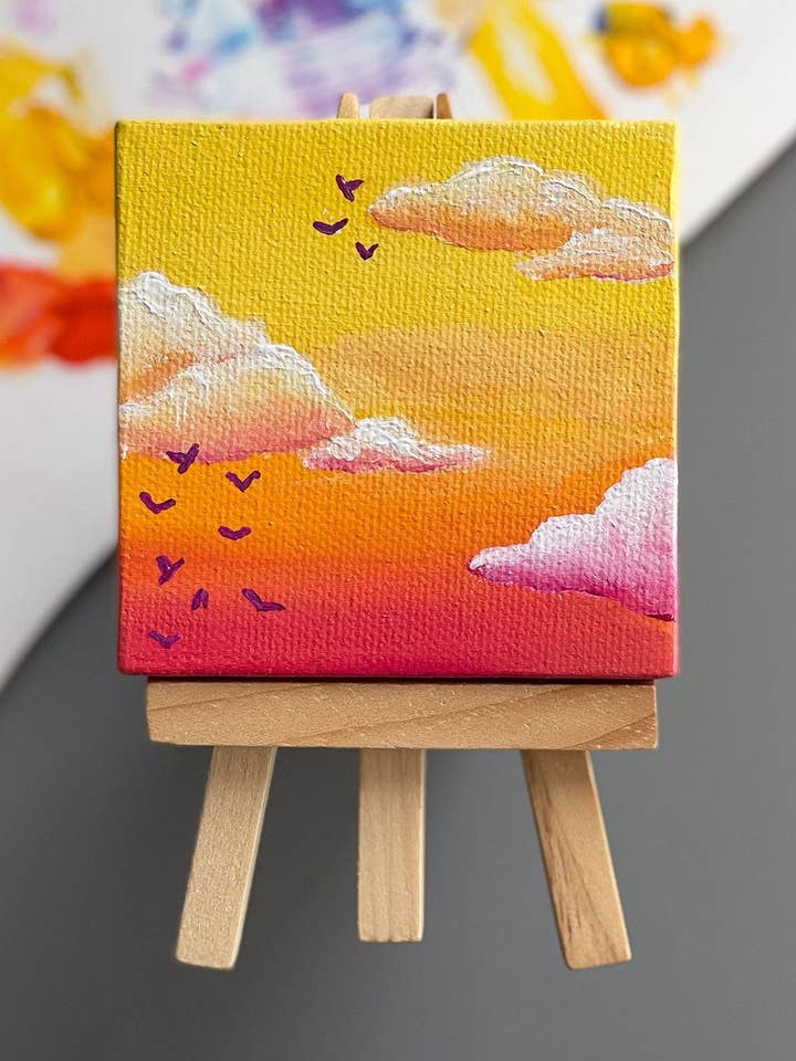 „Creamsicle Dreams” mini-schilderij met ezel voor wholesale door Jiva More Life