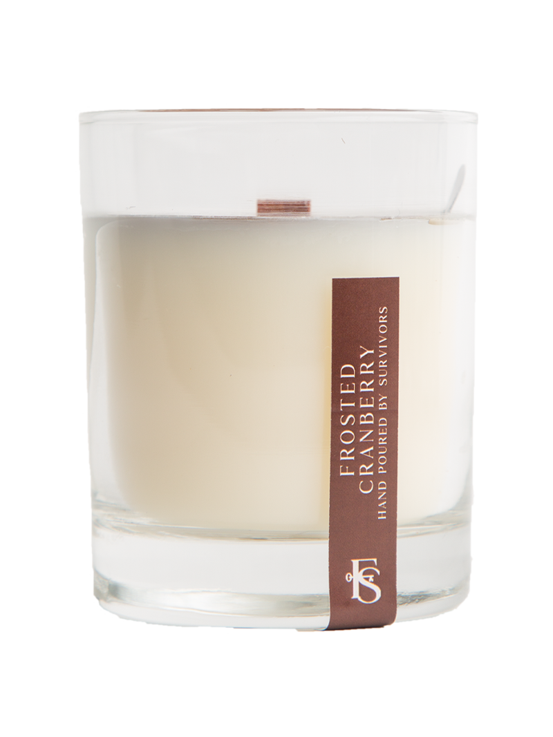 Freedom Studios - Wholesale Jar/Filled Candle - Frosted Cranberry 7.5 oz Wooden Wick Candle1