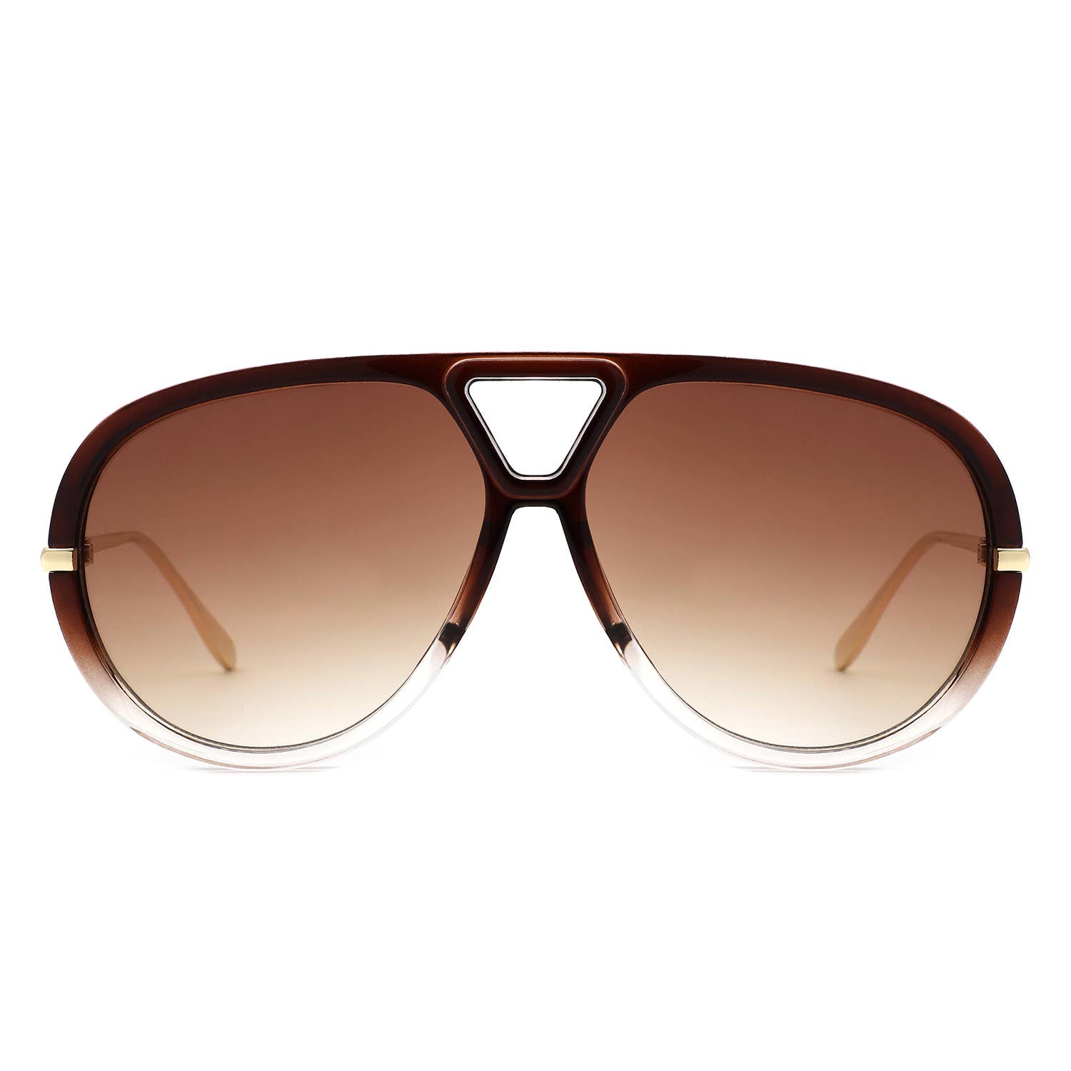 Cramilo Eyewear – wholesale Solglasögon - Dam – Retro Dubbelbrygga Djärva Mode Aviator Solglasögon12