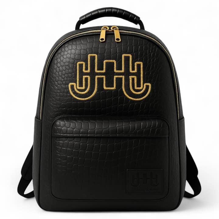 Sac à dos monogramme J.H en croco embossé pour la vente par J.HINTON