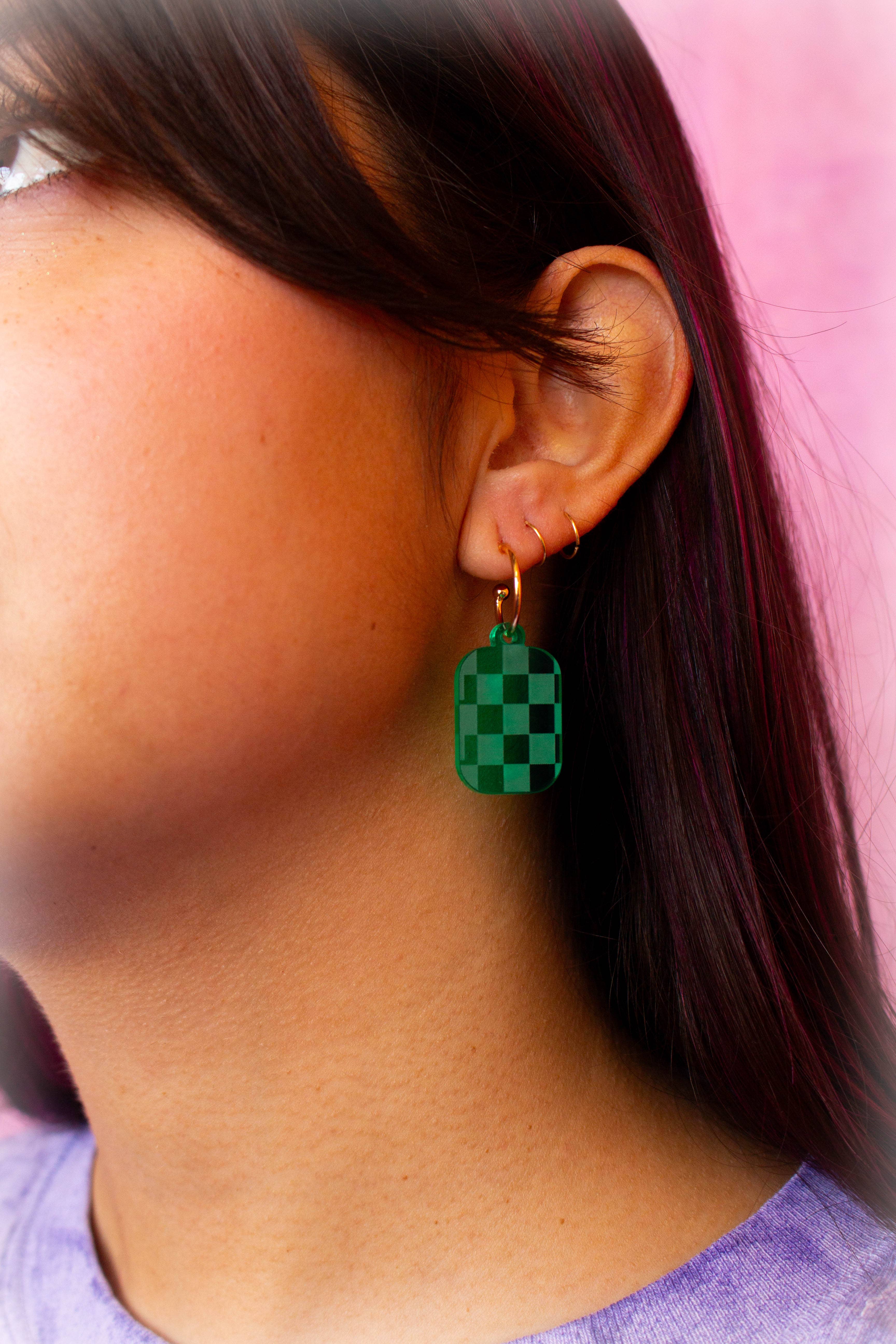 Sunshine Studio - Wholesale Dangle Earrings - Checkered Charm Simple Colorful Earrings6