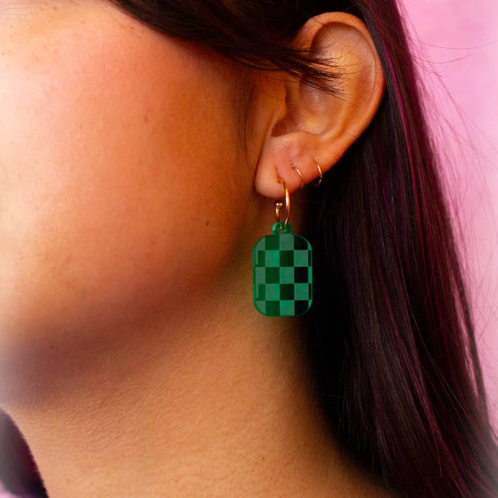 Sunshine Studio - Wholesale Dangle Earrings - Checkered Charm Simple Colorful Earrings6