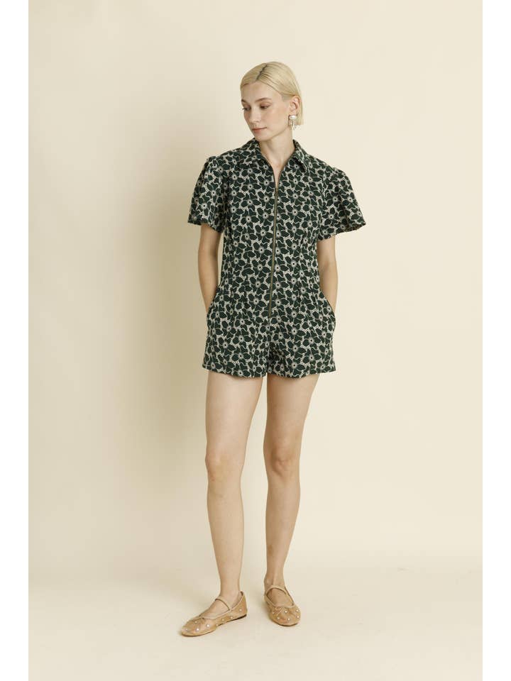 Aureum - Wholesale Romper - Women's - AC1845 - PLEATED TWILL ROMPER