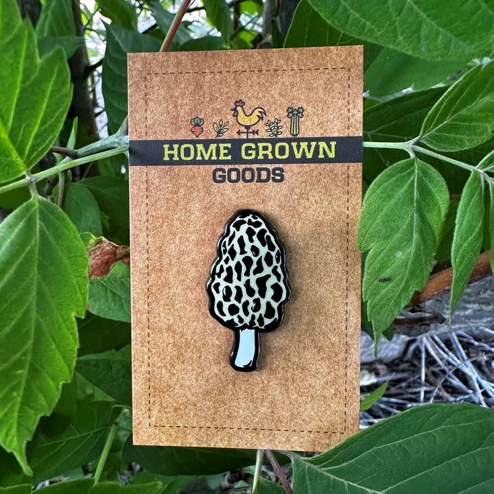 Morel Mushroom Pin for wholesale by BoyerHouse