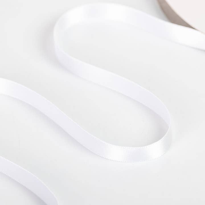 Little Ribbon Shop - Wholesale Ribbon - Gift Wrapping - White 05 Double Faced Satin Ribbon 100-Yard Roll