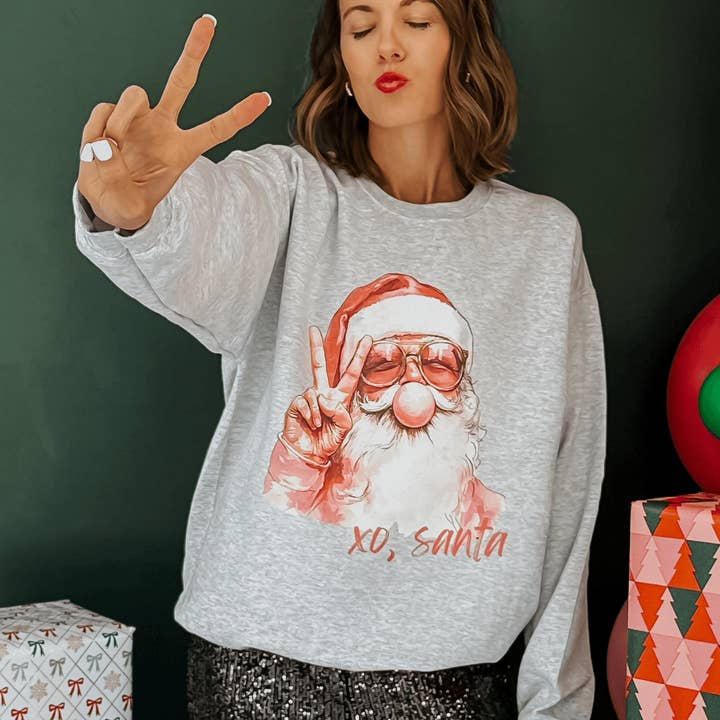 Bubble Gum Santa Sweatshirt for wholesale by Mountain Moverz