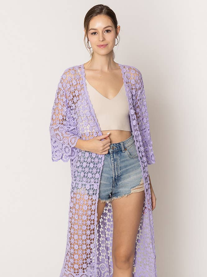 Cardigan en crochet uni pour la vente par Hana