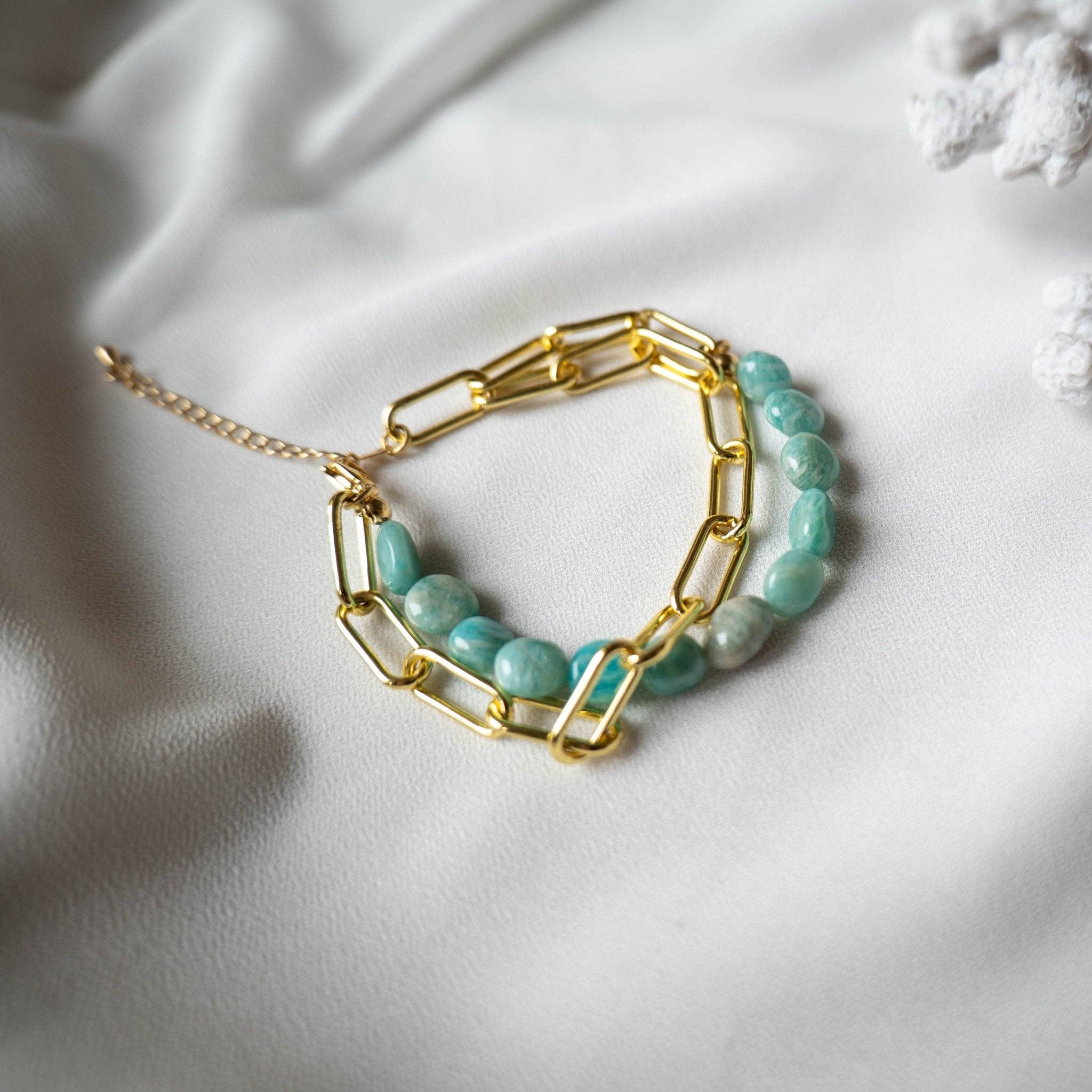 OE! - Vente Bracelet de perles - AMAZONITE - Bracelet avec pierres d'amazonite3