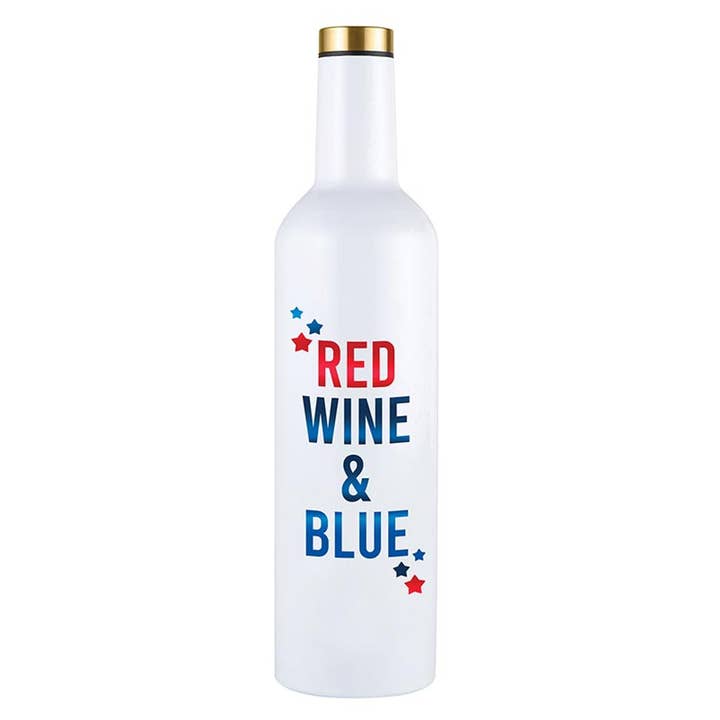 Stainless Steel Wine Bottle - Red Wine & Blue for wholesale by Slant Collections by Creative Brands