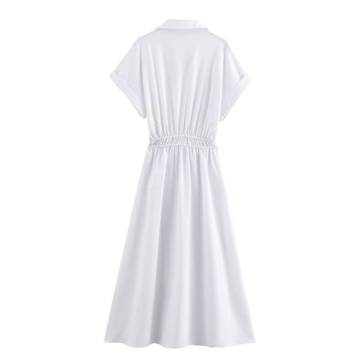 Marayn – wholesale Dress – Women's – Spring Linen Blend Midi Shirt Dress Chic Global Style7