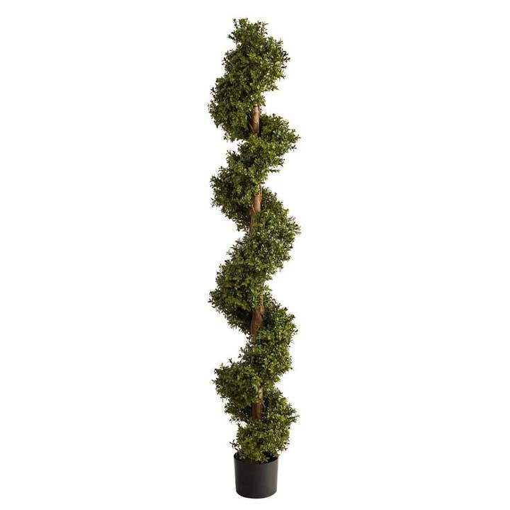 6’ Boxwood Spiral Topiary Artificial Tree for wholesale by Silk Flower Depot