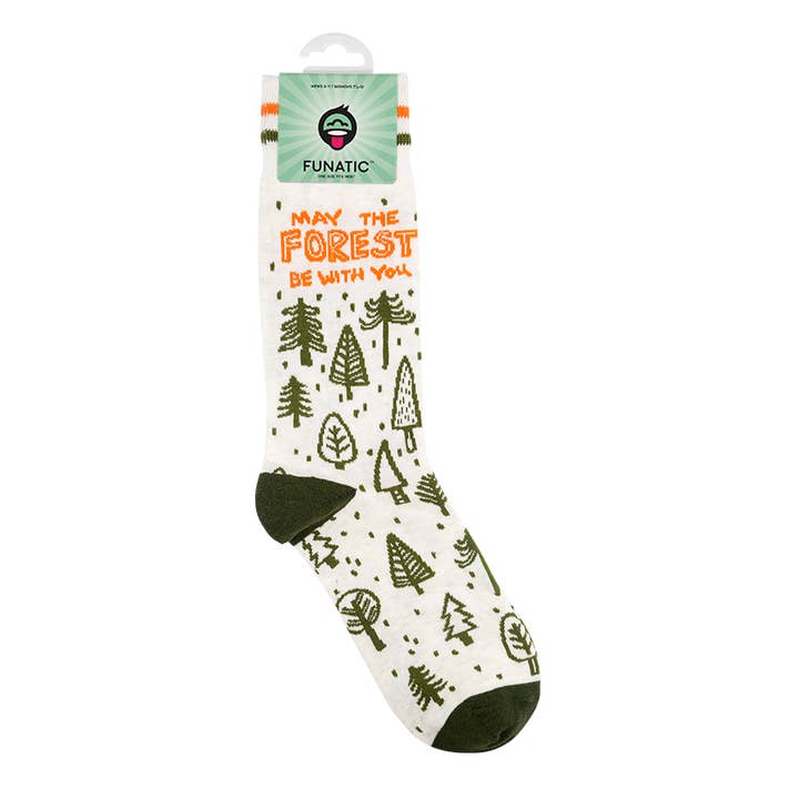 Funatic - About Face Designs - Nice Enough Merch Co - Wholesale Socks - Unisex - May The Forest Be With You Socks | Unisex | Nature | Funatic