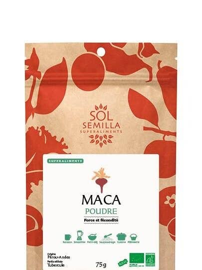 Organic & vegan maca - Powder - 75g for wholesale by Sol Semilla