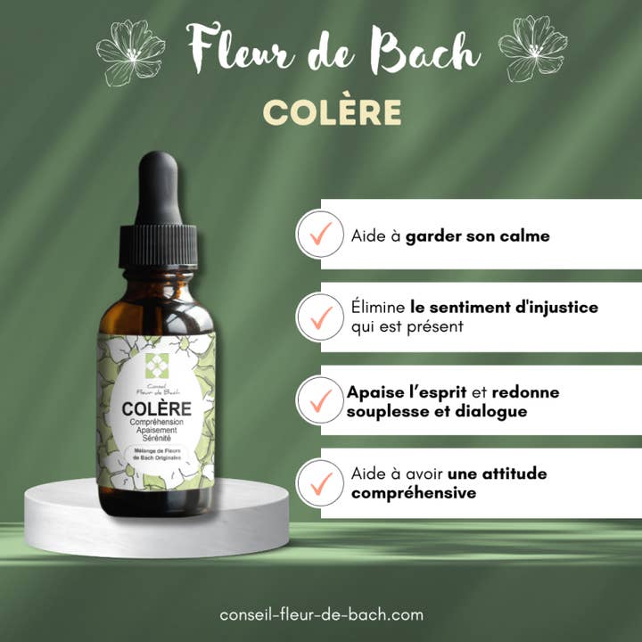 Conseil fleur de Bach – Großhandel Nahrungsergänzungsmittel/Vitamin zum Einnehmen – Bachblüten Wut2