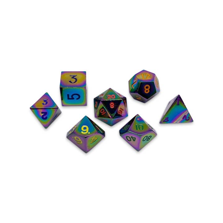 BiFrost - 7 Piece Metal D&D & RPGs Dice Set for wholesale by Norse Foundry