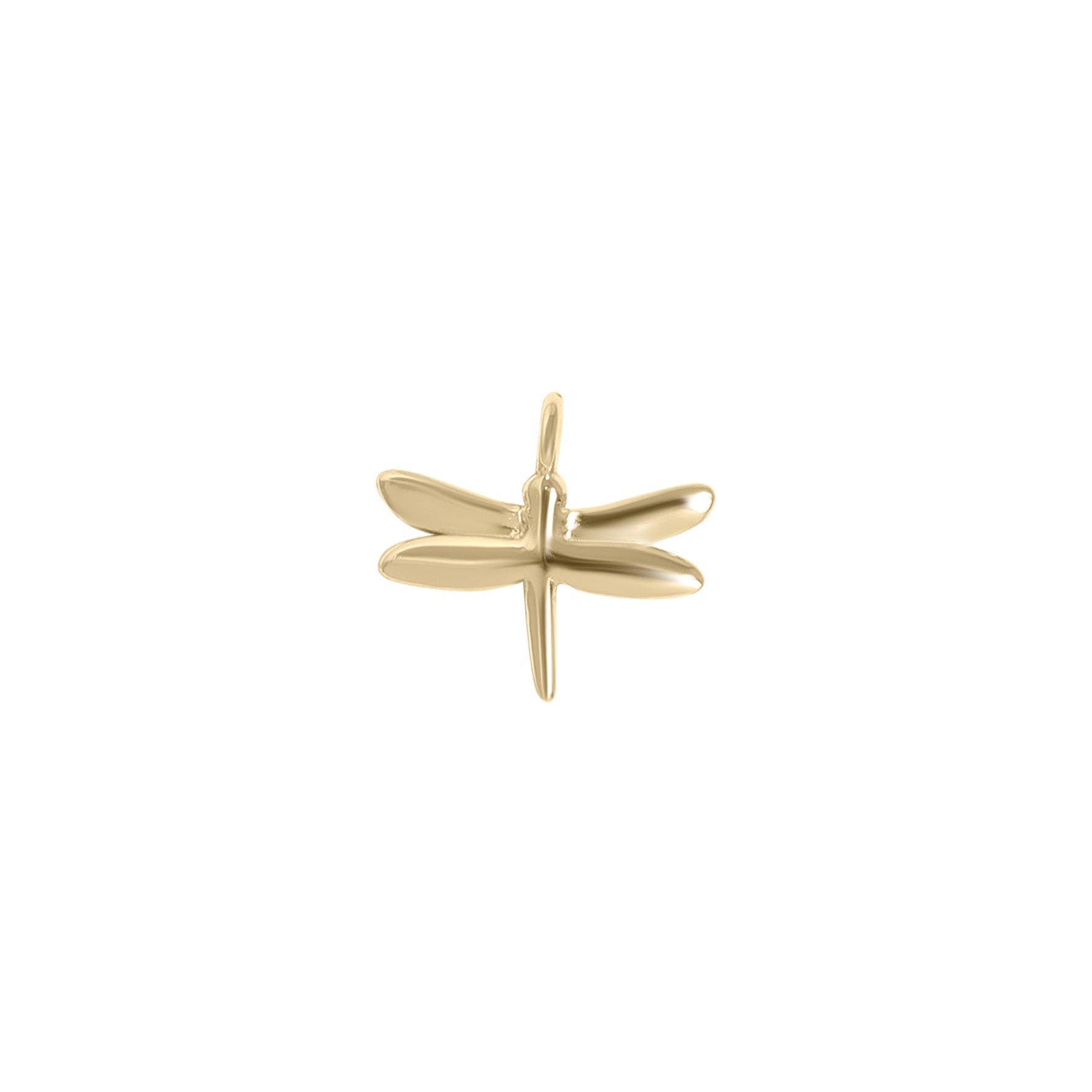 WJW - Wholesale Individual Charm/Pendant - Sterling Silver / Gold Dragonfly Charm for Permanent Jewelry1