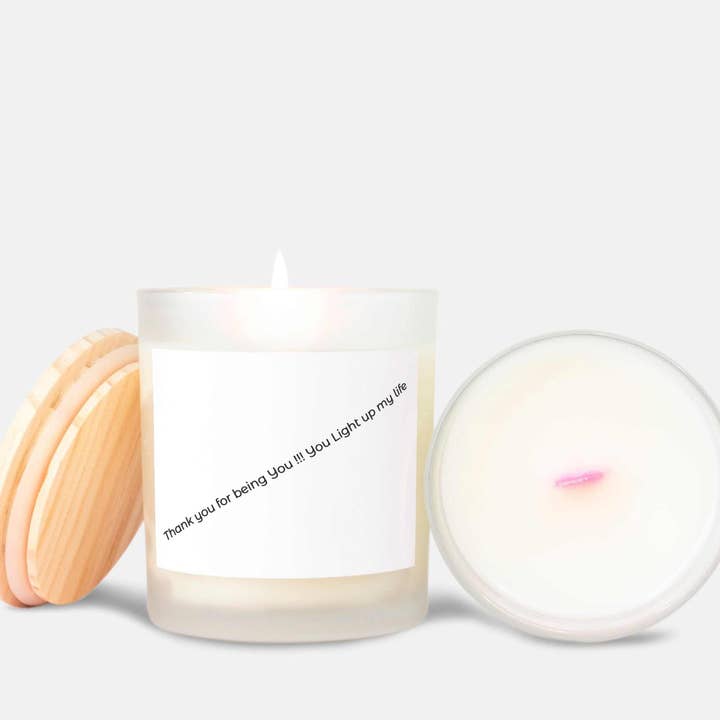 Candle Frosted (Pink Wick) words that light up my soul for wholesale by Slow Burn Flame