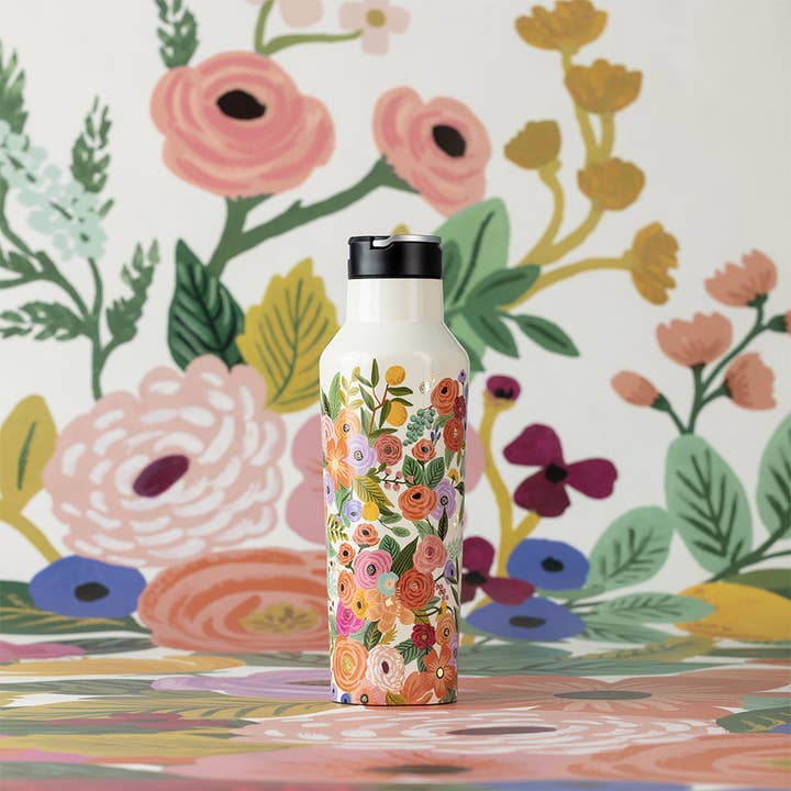 CORKCICLE - Wholesale Water Bottle - Sport Canteen - 20oz Rifle Paper - Garden Party Cream7