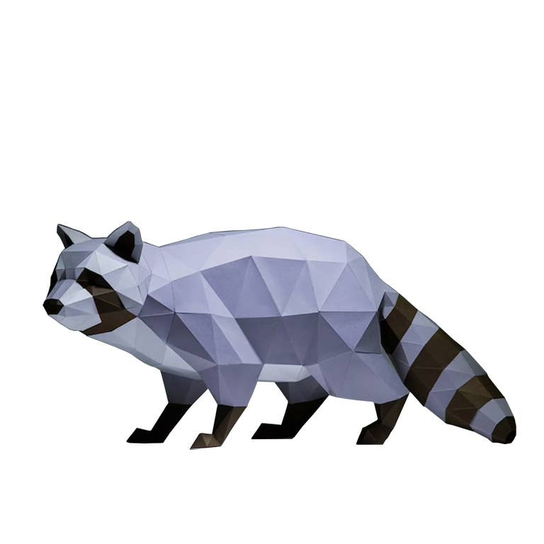 PAPERCRAFT WORLD – Kit de artesanato DIY por atacado – Raccoon Modelo 3D PaperCraft Origami11