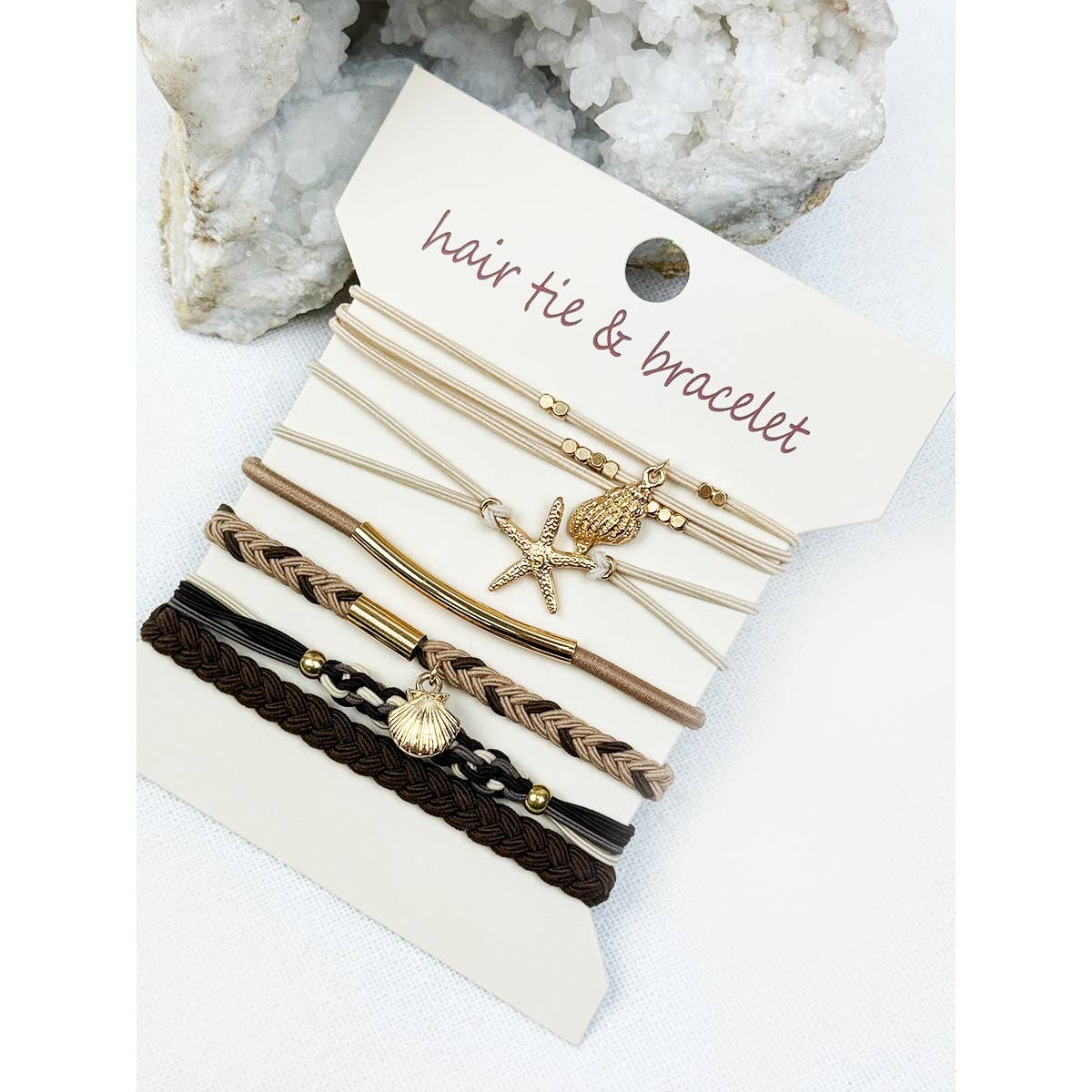 MIX COLOR Boho Inspired BEACH Theme Hair Tie Bracelets for wholesale on Faire2