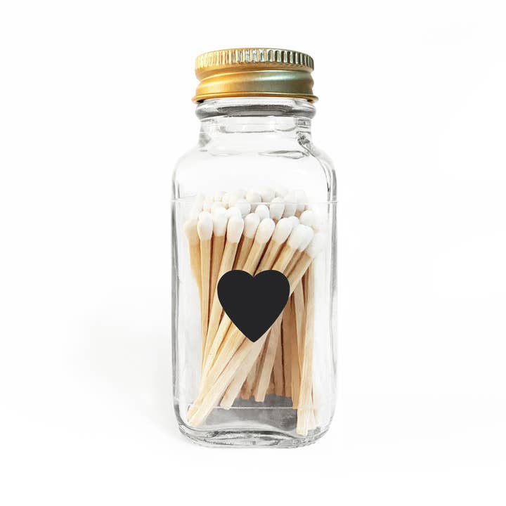 Classic Heart 2" White Match Jar | Pretty Match Holder for wholesale by Studio Portmanteau