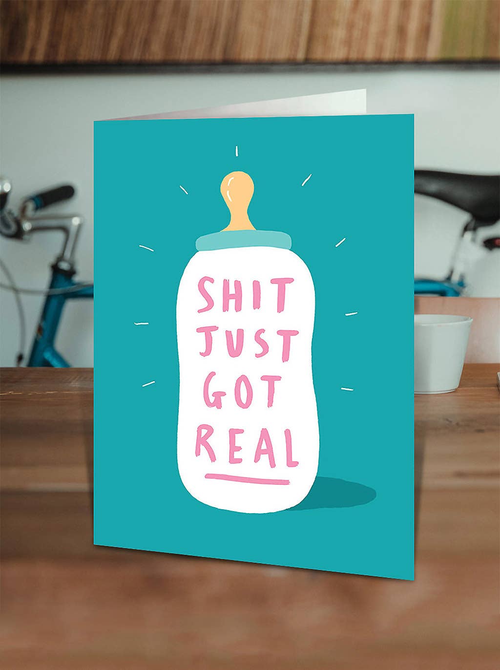 Brainbox Candy - Wholesale Baby Card - Funny New Baby Card - Shit Just Got Real1