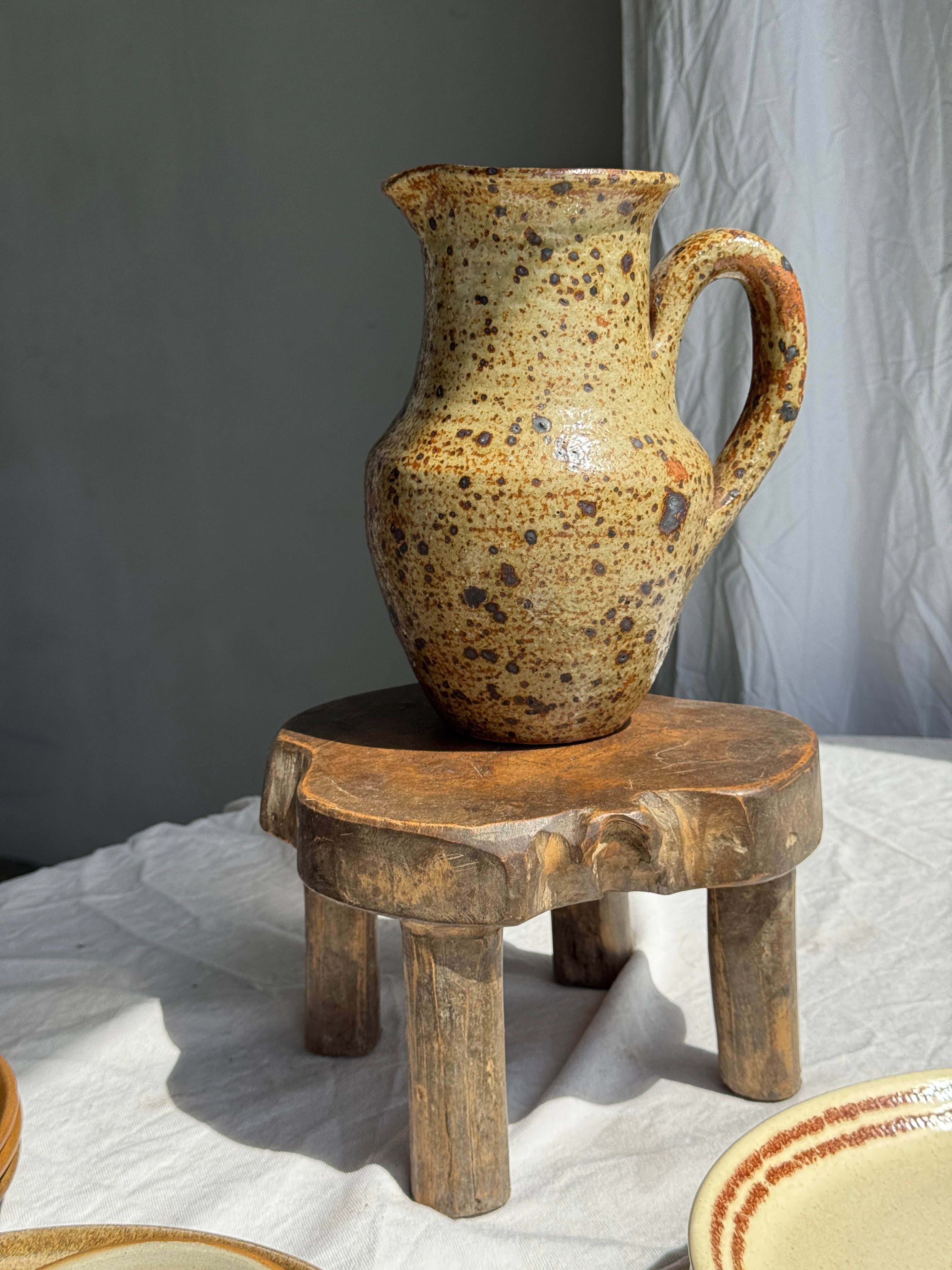 Office Objets - Wholesale Jug - Large speckled stoneware pitcher, YB brand underneath H2412
