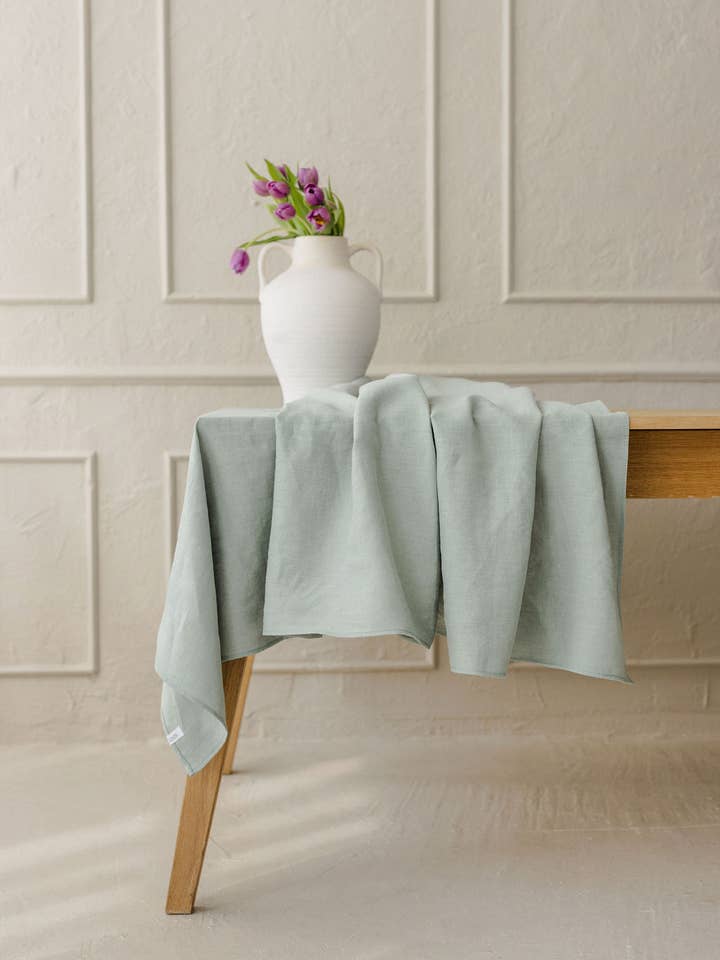 Linen Tablecloth TC001 In Mint Colour (2123B) for wholesale by Unique Linen