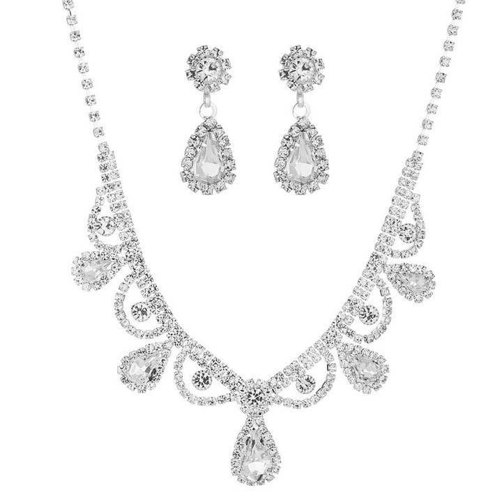 Oblige by G - Wholesale Jewelry Set - Crystal Rhinestone Necklace Set 18834 18835 18836 188374