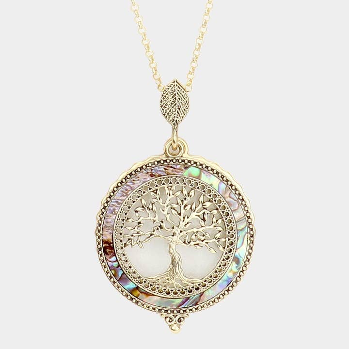 TheTizana - Wholesale Pendant/Charm Necklace - Tree Of Life With Abalone 6 Times Magnifier Magnifying Glass