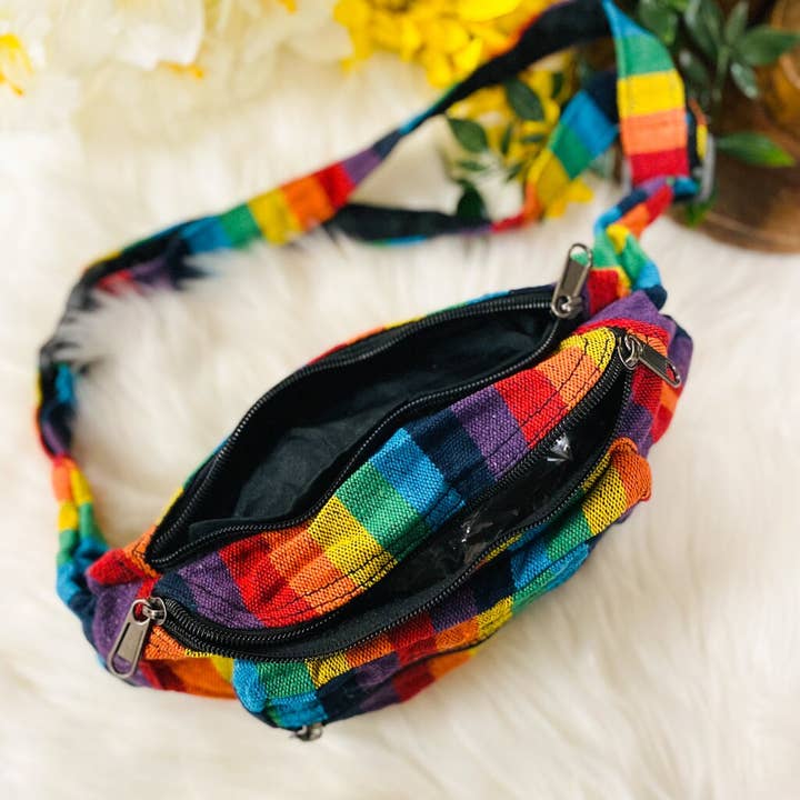 Karma Nepal Crafts – wholesale Midjeväska - Unisex – Handvävda Colorful/Pride Unisex Hampa/Bomull Fanny Packs1
