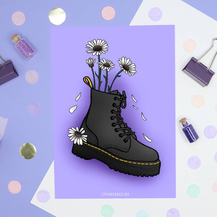 Boots with Flowers Kunstdruck für den Großhandel von LorenaxAngelina