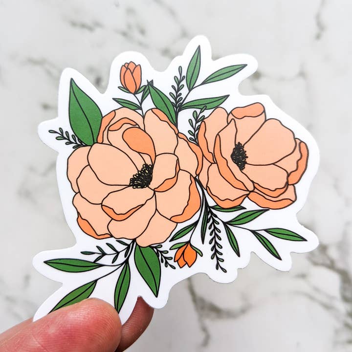 Adesivo in vinile Coral Florals per la vendita all'ingrosso da parte di Real Happy Designs