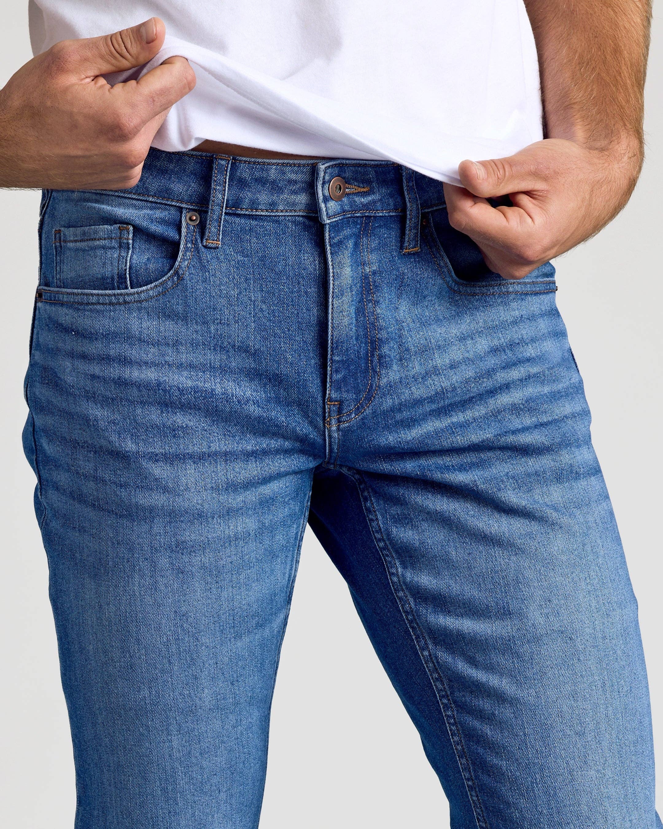 True Classic - Wholesale Jeans - Men's - Medium Indigo Wash Slim Authentic Denim Jeans4