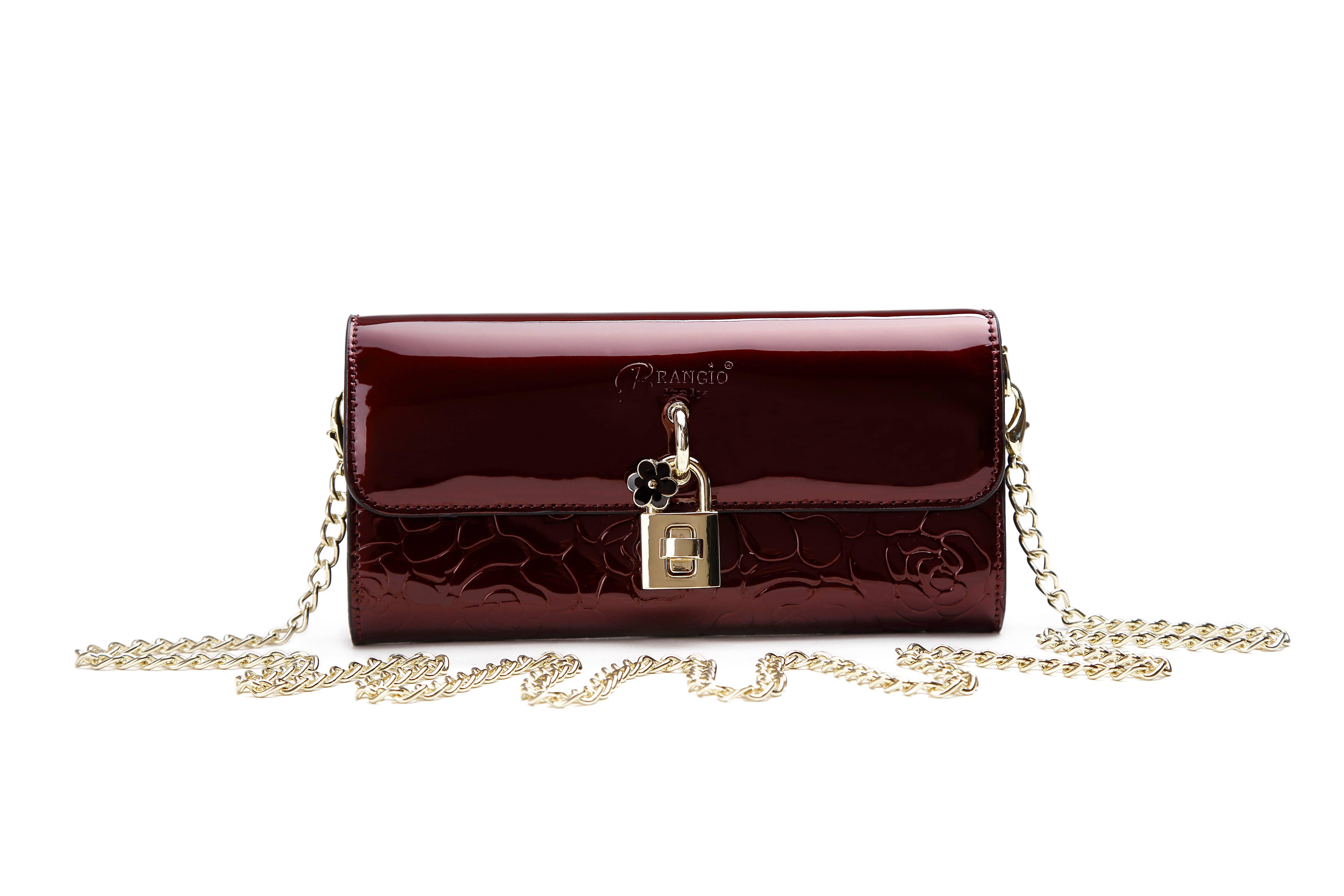 Brangio (Italy) Company Inc. - Vendita all'ingrosso Pochette - Donna - Brangio Italy Elegante Pochette e Portafoglio in Pelle Verniciata2