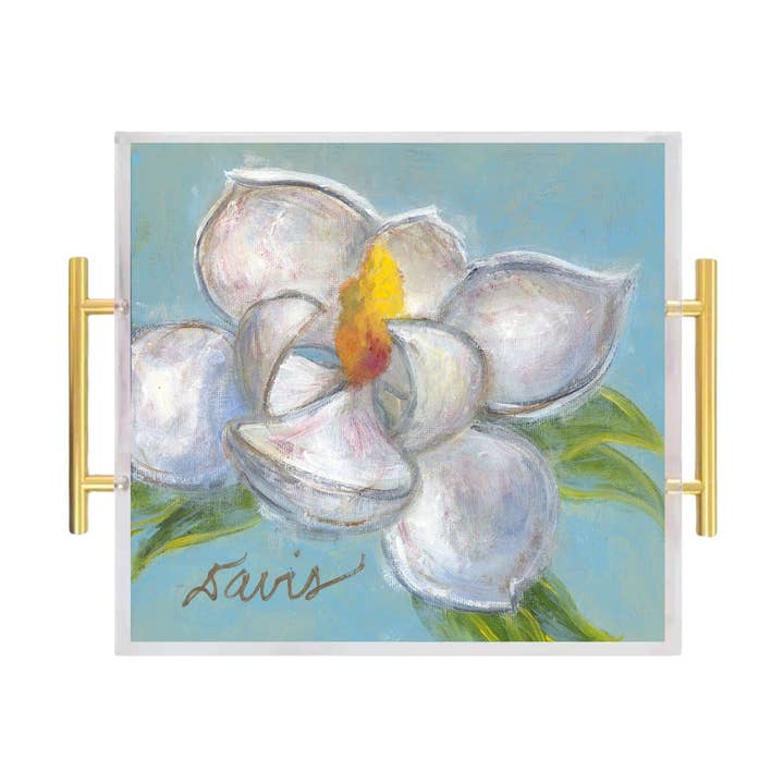 Modern Magnolia Acrylic Serving Tray for wholesale by 318 Art Co.