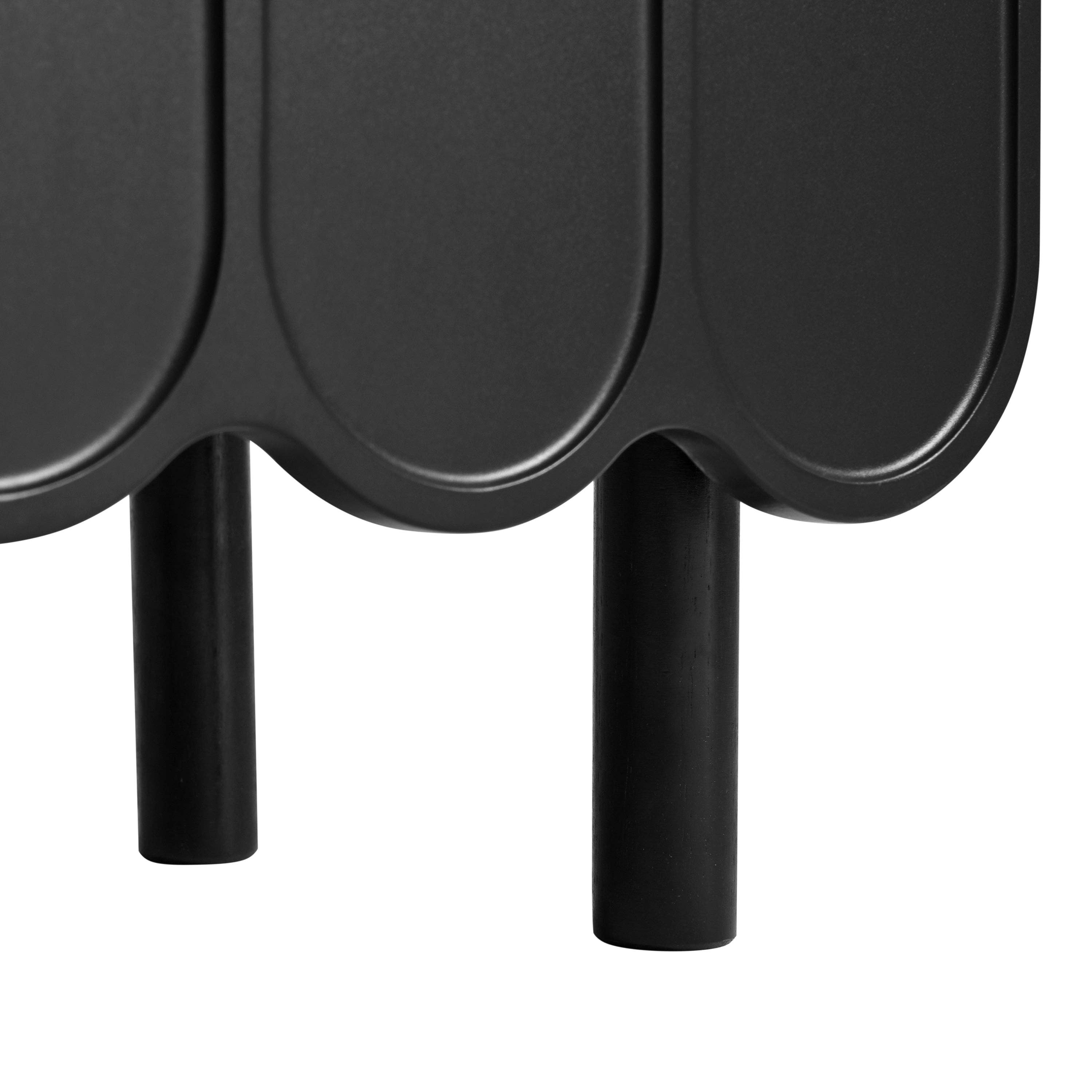 39F Inc. - Wholesale Cabinet - Minimalist Shoe Cabinet/Sideboard (Black/White, Wave Doors)18