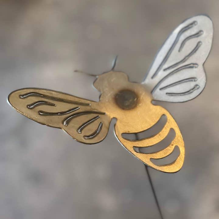 608 The Factory - Wholesale Garden/Lawn Stake - Metal Bumble Bee Garden Stake Set of 24 Pollinators3