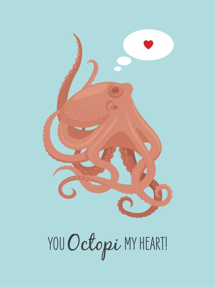Lovers Card - Octopus for engroshandel hos Sailfish Creative
