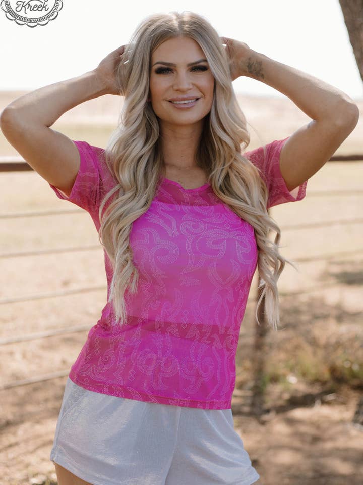 Sterling Kreek - Wholesale Blouse - Women's - LETS GO GIRLS MESH TOP