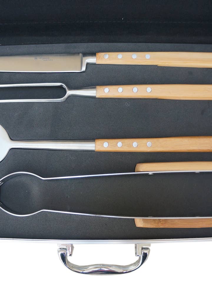 Laguiole by Louis Thiers Artisan 4-Piece BBQ Set for wholesale by Laguiole Australia