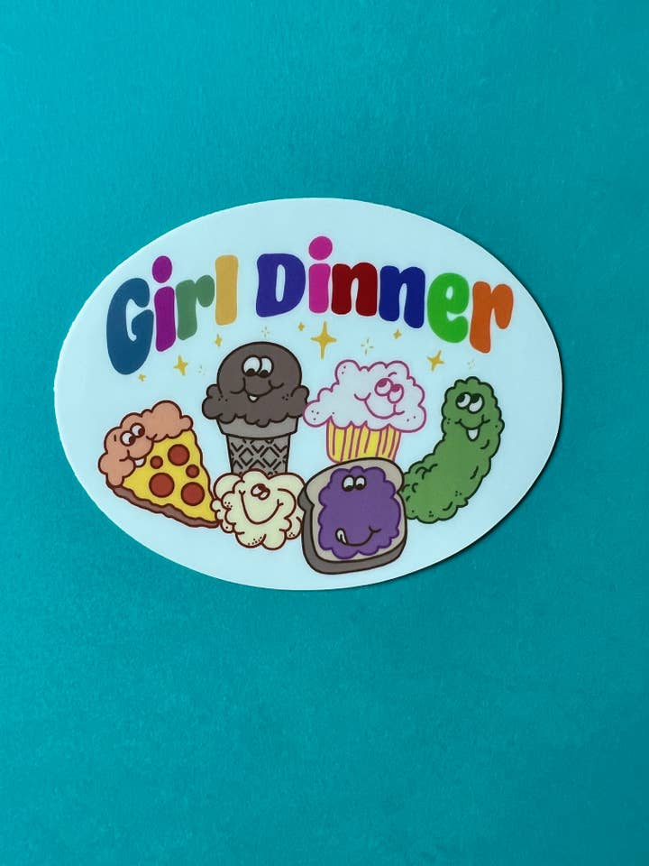 Autocollant pour dîner pour fille pour la vente par La Strana Studio