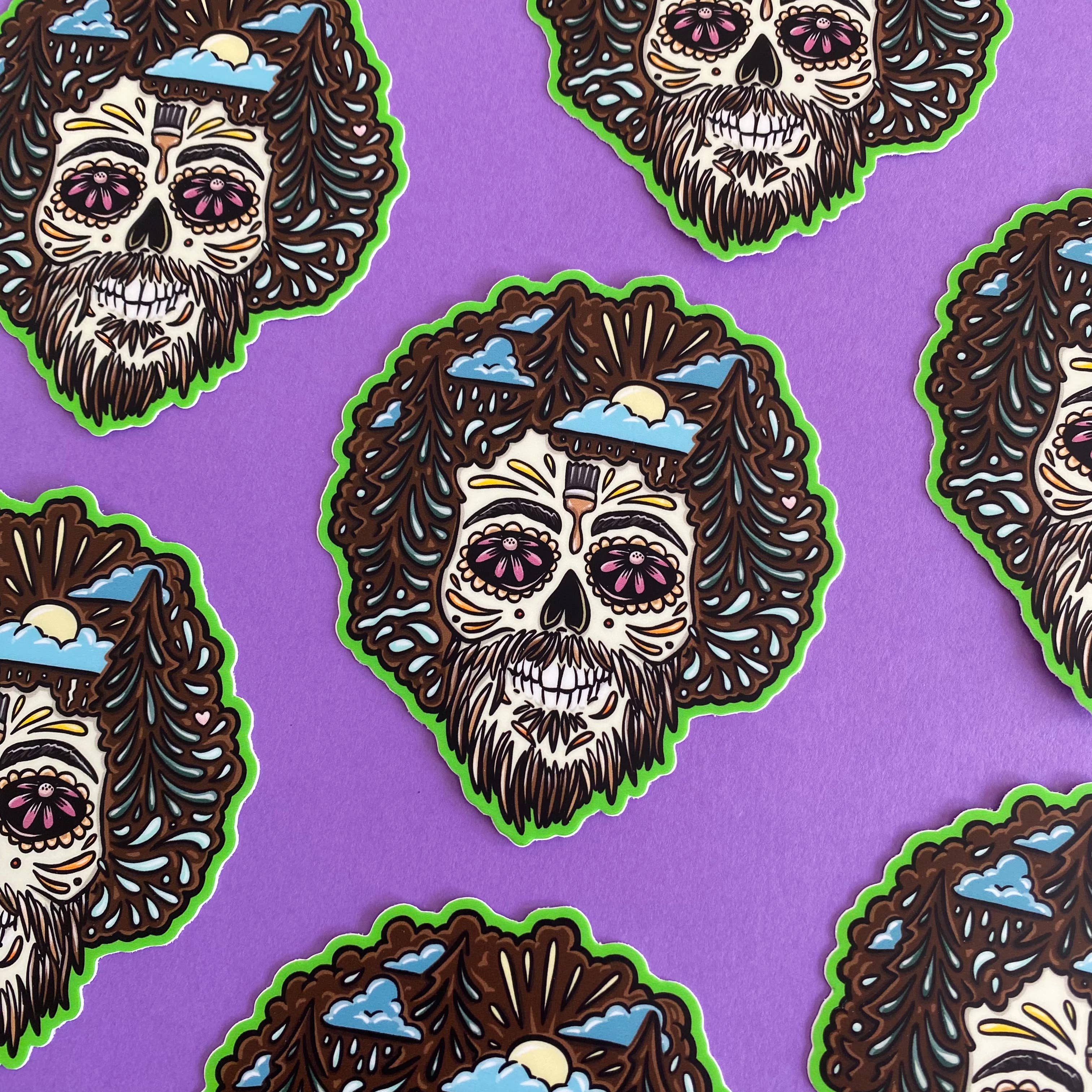 The Paint Sesh - Wholesale Sticker - Bob Ross Sticker | Famous Artist Decal | Day of the Dead2